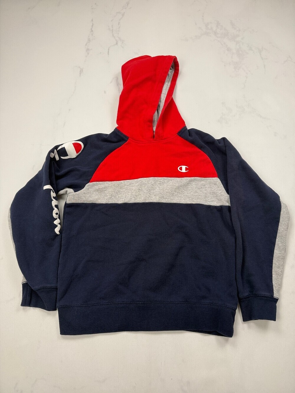 Champion Hoodie Navy 90s VTG Streetwear - Boys L